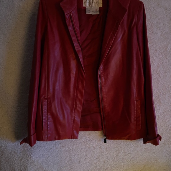 Don caster leather jacket red women size 2 - Picture 5 of 8